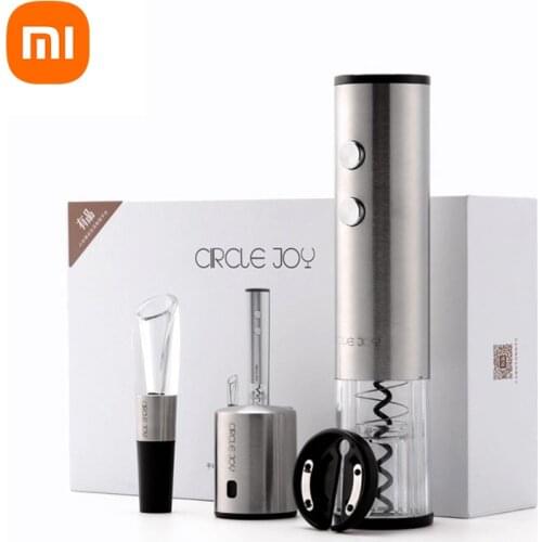 Youpin Circle Joy Electric Bottle Opener Stainless Steel Mini Wine Stopper Wine Decanter Aerator Smart Wine Set Gift