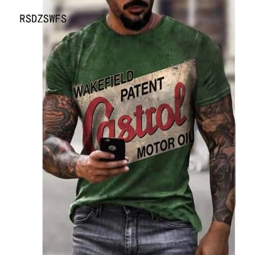 Men T Shirt Oversize Vintage Short Sleeve Summer Fashion Harajuku Tees Motorcycle Letters Print T Shirt Casual Men Clothes