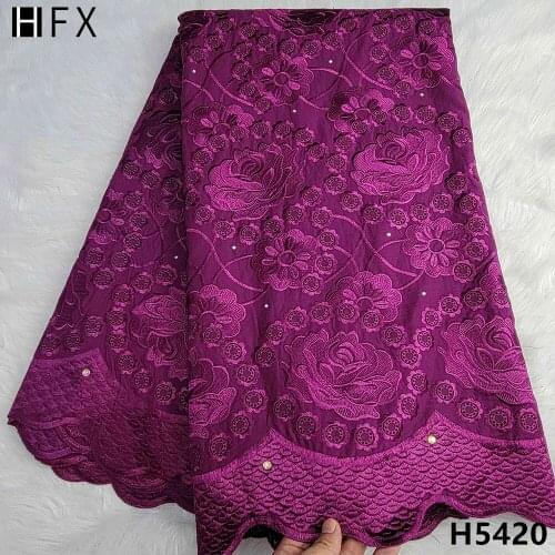 HFX New Arrival Swiss Voile High Qaulity African Lace Fabric 2021 Embroidred Brode Swiss Voile In Switzerland For Party Dress