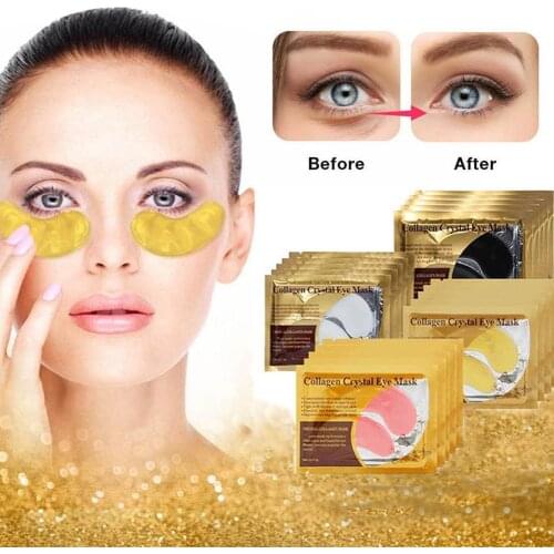 InniCare 10Pcs Crystal Collagen Gold Eye Mask Anti-Aging Dark Circles Acne Beauty Patches For Eye Skin Care Korean Cosmetics