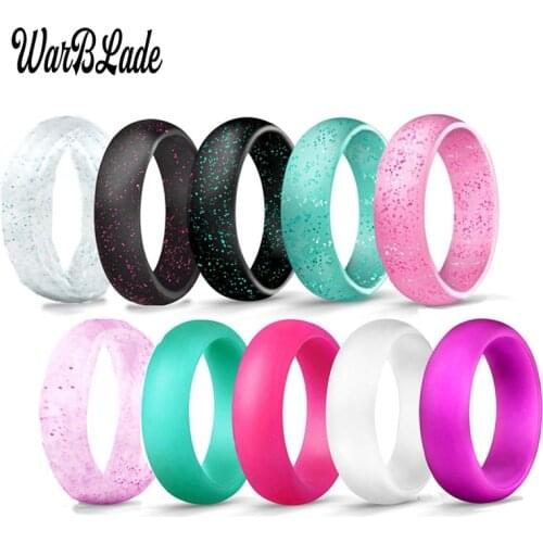 4-10 Size Food Grade FDA Silicone Finger Ring 5.7mm Hypoallergenic Crossfit Flexible Rubber Rings For Women Wedding 10pcs/set
