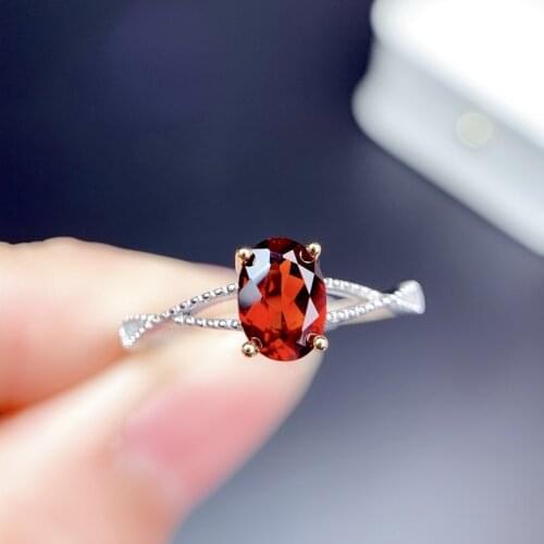 Delicate Oval Rings Inlay AAA Cut Red Cubic Zircon Geometric Hollow 925 Silver Jewelry For Women Wedding Birthday Gift Wholesale