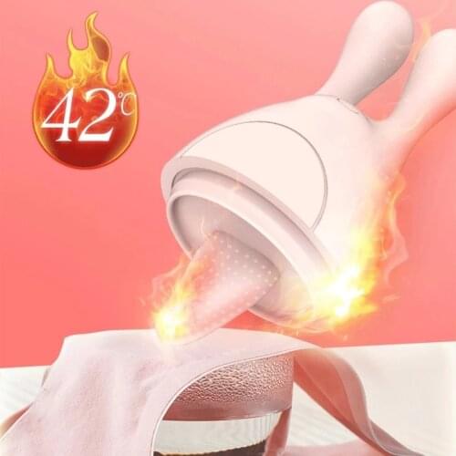 Rabbit Tongue Dildo For Women Vibrator G-Spot Toys Heating Nipple Sucker Licking Oral Clitoris Stimulator Erotic Sex Toy Female