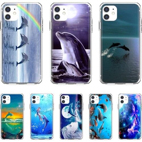 For Xiaomi mi Redmi Note 3 4 4X 5 6 7 8 8t 9 9s 9t 10 pro lite Soft Covers Dance-And-Jumping-dolphins-Water