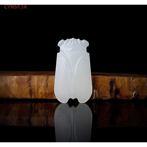 CYNSFJA New Real Rare Certified Natural Hetian Mutton-Fat Jade Nephrite Lucky Amulet Wealthy Career Jade Pendant High Quality