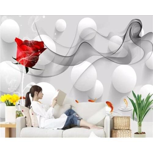 Beibehang wallpaper behang papier peint mural 3d home interior Custom smoke rose photo wallpaper background wall paper wall 3 d