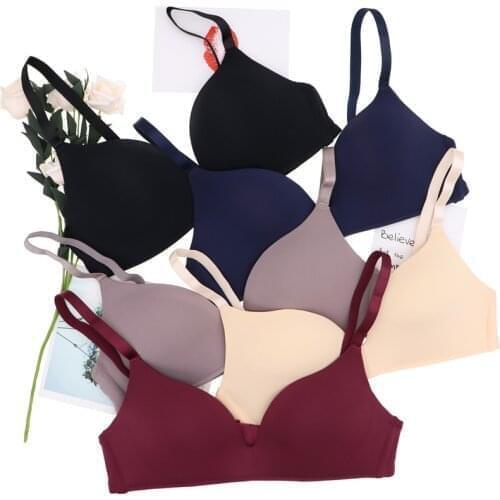 Pure Color Bras Seamless No Steel Ring Nylon Thin Breathable Soft Japanese Style 1Pcs Women Underwear Female Lingerie