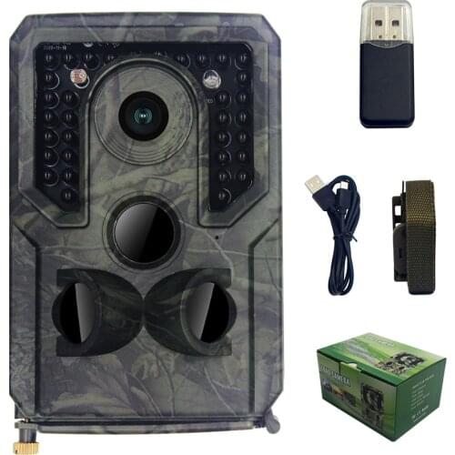 16MP Hunting Camera IP54 Waterproof 1080P Trail Camera 0.8s Trigger Time Motion Detection Infrared Night View Outdoor Camcorder