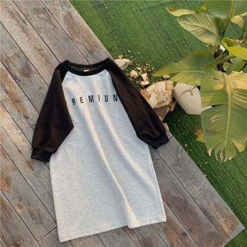 Toddler Girl Dress Casual Letter Long Sleeve Splice Kids Dresses For Girls Baby Girl Clothing 2 3 4 5 6 7 Years 2020 New Arrival