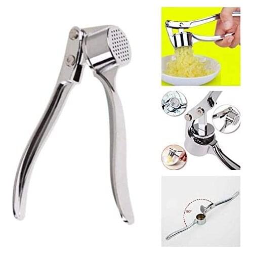 Garlic Press Mincer Ginger Crusher Peeler Squeezer Heavy Duty Metal Garlic Presser Chopper Easy to Clean