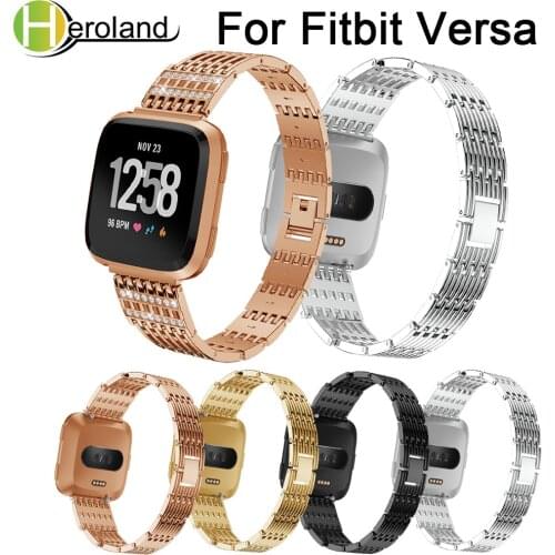 Wrist Band Replacement Stainless Steel Strap For Fitbit Versa band Smart Watch Band Strap bracelet 2018 new fashion with diamond