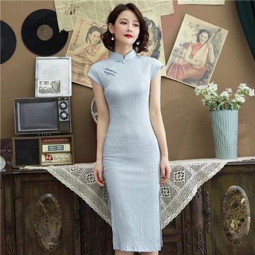 Traditional Chinese Wedding Dresses for Women Oriental Elegant Classic Slim Cheongsam Cotton Linen Long QIpao Lady Banquet