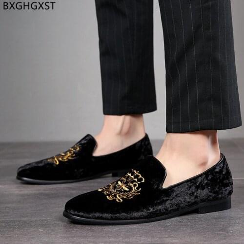 Black Dress Shoes Mens Fashion Mens Loafers Shoes Luxury Blue Party Shoes for Men 2021 Chaussure Homme Zapatos De Hombre Sapato