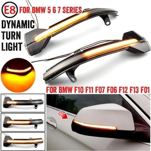 2Pcs Car Rearview Mirror Turn Signal Lamp Dynamic LED Indicator Light For BMW 5 Series F10 F11 F07 For BMW 6 Series F12 F13 F06