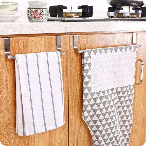 Bathroom Towel Holder Stainless Steel Towel Racks Bathroom Kitchen Door Chest Hanging Holder Home Storage Sundries Storage Shelf