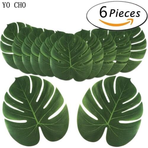YO CHO 6pcs/lot Monstera Branch Green Leaves Artificial Leaf Silk Plants Home Garden Wedding Decoration DIY Party Decoracion
