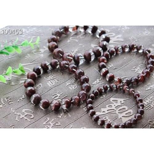 Natutal Red Phantom Quartz Gems Stone Garden Clear Round Beads Women Stretch Charm Bracelet 8mm 9mm 10mm 11mm 12mm AAAAA