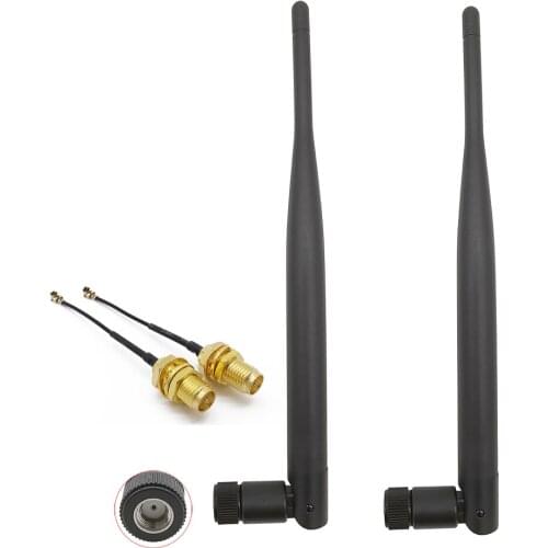 ALLISHOP 10Set 868 MHz 5dBi RP SMA Male Wireless Antenna RP SMA Male Radio Receivers Antenna+15cm RP SMA Female to IPX Cable