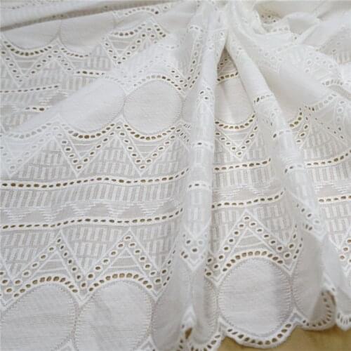 100% Cotton Geometry Embroidery Lace fabric Eyelet Hollow fabric for DIY Boho Dress Beach Dress, Summer Dress, Lace Top, 1 Yard