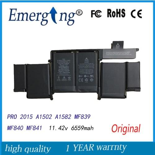 11.42V New Original Laptop Battery A1582 for Apple MacBook Pro 13" Retina A1502 2015 year With Tools