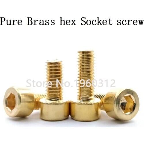 2-20pcs DIN912 M3 M4 M5 M6 M8 Pure Brass Hex Hexagon Socket Cap Head Screws