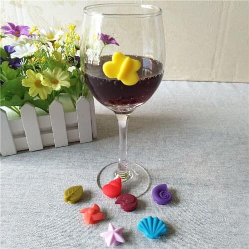 8pcs Reusable Wine Glass Marker Silicone Label Wine Cup Identifier Party Supplies Wine Marker Drinking Cup Sign Accessories