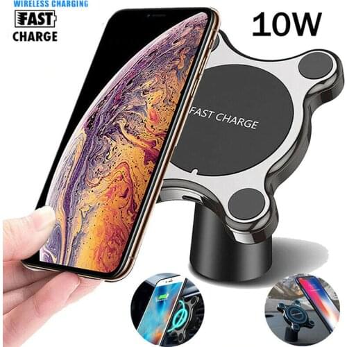 360 Degree Rotation Car Wireless Charger For iPhone XsMax/Xs/8/8plus Qi Magnetic Wireless Car Charger For Samsung S8/S7/S6 10W