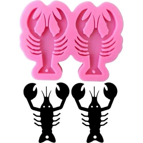 Lobster Keychain Earrings Epoxy Resin Mold DIY Jewelry Pendant Silicone Mould