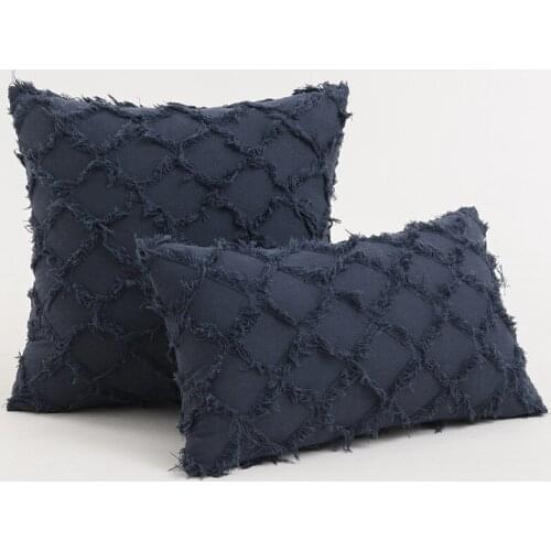 Home Living Room Bedroom Decorative Cushions Sofa Cushion Covers Bed Pillow Cases Linen Pillow Cover Deep Blue Yellow White