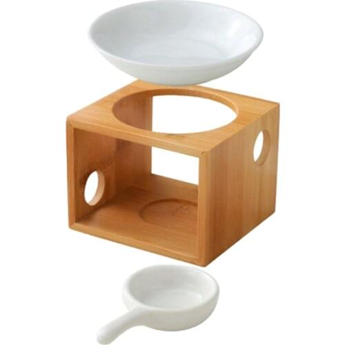 Essential Oil Burner Diffuser Wooden Frame Wax Melt Burner Oil Warmer Room