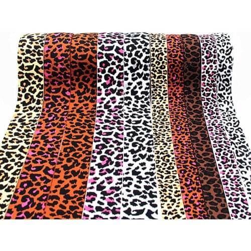 Leopard Print Elastic Band 25mm 40mm Elastic Ribbon Clothing Bags Trousers Rubber Bands Webbing Straps DIY Sewing Accessories 1M