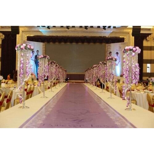 Hotsale 90cm(H) crystal wedding centerpiece event party decoration/ Crystal Silver Banquet Stand / Wedding Decoration 10 pcs/lot