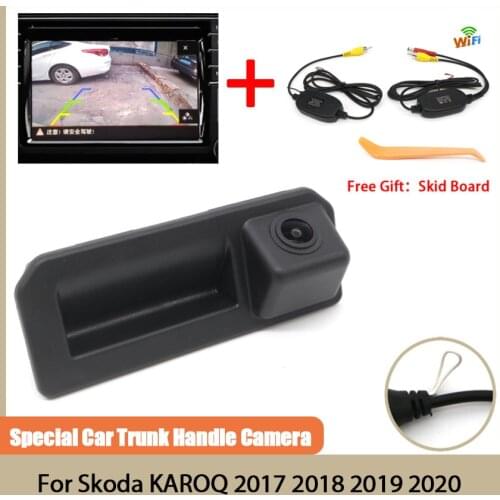 CCD HD Rear View Back Up Camera For Skoda KAROQ 2017 2018 2019 2020 Night Vision Waterproof Trunk Handle Camera high quality