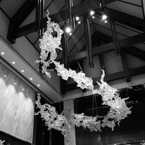 Chinese Feng Shui-shaped entrance hall hotel porch studio art hanging water drop lobby chandelier