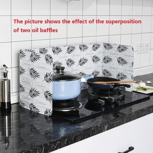 Kitchen Gadgets Aluminum Protection Screen Foldable Kitchen Hob Gas Stove Deflector Frying Pan Oil Splash Protection Screen Tool