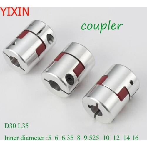 D30L35 Coupler D30 L35 three Jaw Aluminium Plum Flexible Shaft Coupling Motor Connector Flexible Coupler5/6/6.35/8/10/12/14/16mm