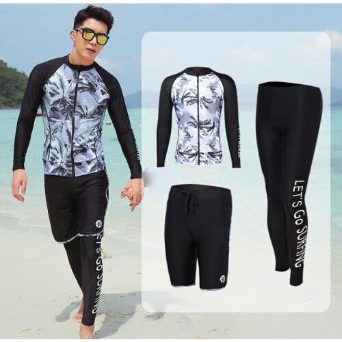 Mens Gym Outfit Set Fitness Sportswear Kit Compression Swimsuit Dive Surf Swim Bathing Suits Full Body Long Sleeve Rash Guards