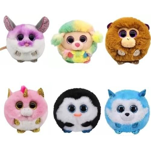 New 6" 15cm Ty Big Eyes Pea Velvet Owl Monkey Poodle Dog doll Animal Toy Bubble Ball Series Collectible Boy Girl Birthday Gift