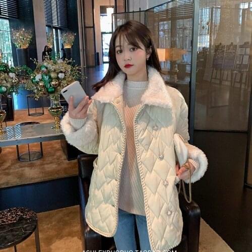 New lambskin Lapel tweed cotton dress fall / winter 2020