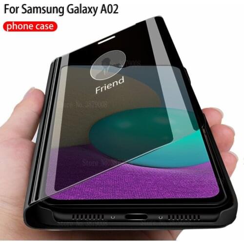 Samsun a02 case smart mirror flip phone cover For samsung galaxy a02 magnetic stand case For samsung a 02 02a sm-a022f galaxya02