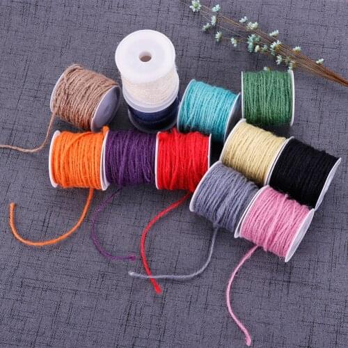 10M Colorful Hemp Rope 2mm Thickness Round Decorative Clothes Tags Children DIY Accessory Craft Rope #259337