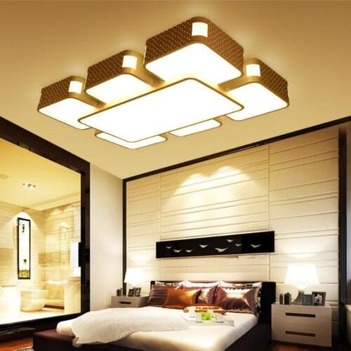 Modern rectangular acrylic led Chandelier led lamps High-power 126W living room remote control chandeliers led lustre pendant