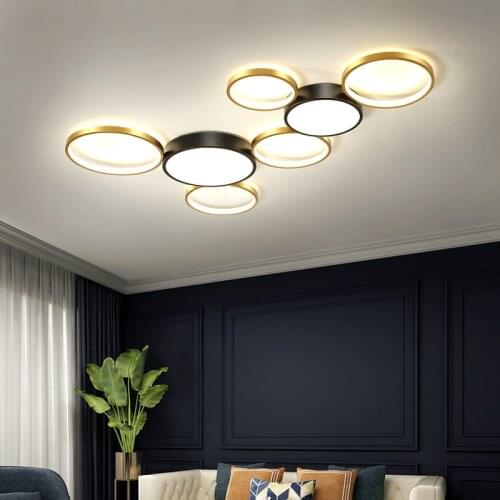 Nordic modern living room LED ceiling lamp bedroom lamp restaurant LED chandelier hotel lamp round LED lamp factory direct sales