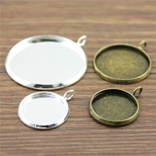 WYSIWYG 10pcs 6 Colors Fit 10/12/14/16/18/20/25mm Copper Material Side Hanging Cameo Base Setting Charms Pendant Tray