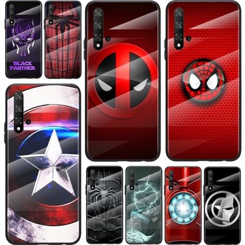 Marvel Superhero Logo For Honor 30 20 10 9X 8X Pro Plus Lite Tempered Glass Tempered Glass Hot New Shell Luxury Cover Phone Case