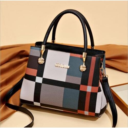 Womens Handbag Fashion High Quality Luxury Womens Bag Plaid Printed Women Bag Womens Crossbody Bag Tote Big Bag Elegant bag