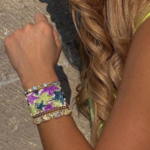 BLUESTAR 2021 Women MIYUKI Bracelet Multi Color Star Pulseras Mujer Moda Handmade Micro Pave Jewelry Armband