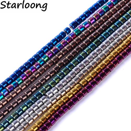 1pack/lot 2.2mm Natural stone bright multicolor Cylinder shape loose hematite beads for DIY jewelry necklace bracelet making