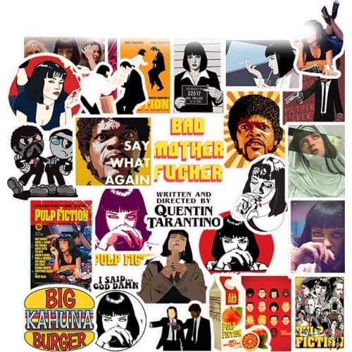 10/30/50PCS Pulp Fiction Character Sticker Graffiti Waterproof Skateboard Suitcase Sticker Decorative Toy Wholesale