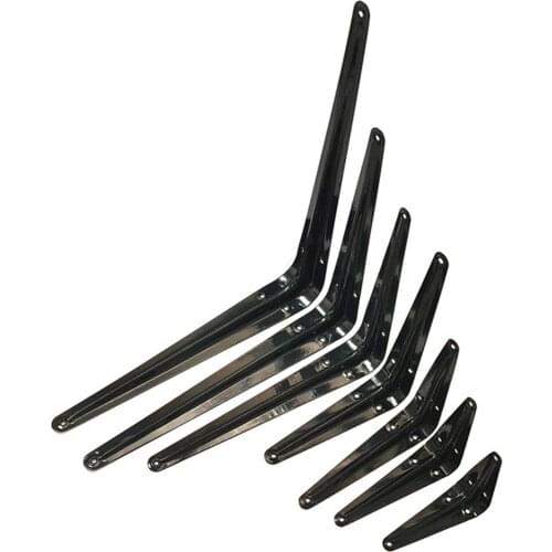10pcs Steel Thicken Black L-shaped Right Angle Bracket 90° Shelf Bracket Connector Metal Angle Code Furniture Hardware Tools